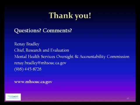 Mental Health Services Oversight and Accountability Commission Evaluation Overview