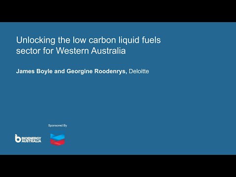 Western Australia Low Carbon Fuels Summit, Unlocking the renewable liquid fuels sector for WA