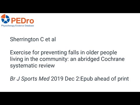 Exercise for falls prevention in older adults: review summary (PEDro World-Wide Journal Club)